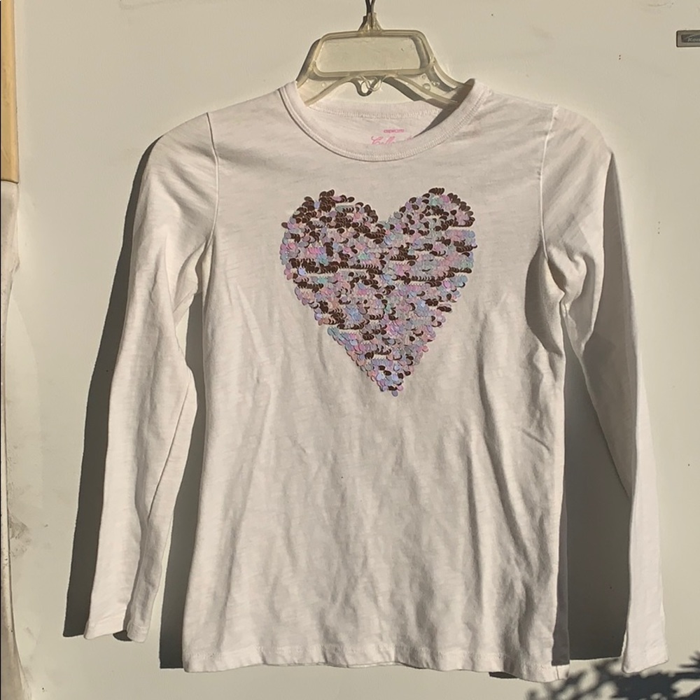 **SOLD** Crewcuts T-shirt with sequence heart